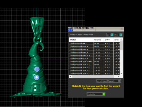 Modello di gioiello stampabile in 3D con ciondolo cappello da strega incantato Modello di stampa 3D
