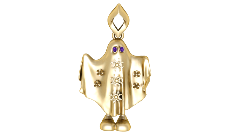 Lindo colgante de espíritu fantasma Modelo de joyería imprimible en 3D Modelo de impresión 3D .c4d .max .obj .3ds .fbx .stl .blend 