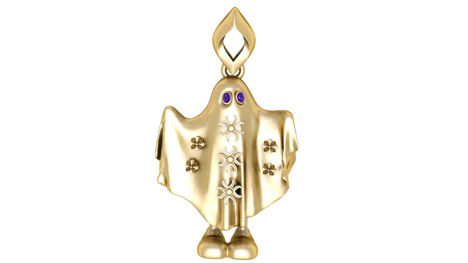 Cute Ghost Spirit Pendant 3D Printable Jewelry Model 3D Print Model .c4d .max .obj .3ds .fbx .stl .blend