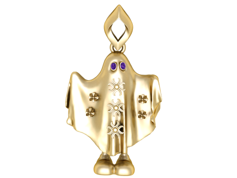 प्यारा भूत आत्मा पेंडेंट 3डी प्रिंट करने योग्य आभूषण मॉडल 3D प्रिंट मॉडल