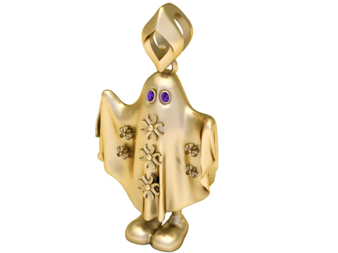 Cute Ghost Spirit Pendant 3D Printable Jewelry Model 3D Print Model