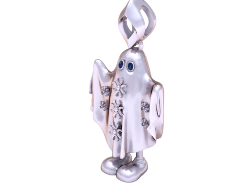 Cute Ghost Spirit Pendant 3D Printable Jewelry Model 3D Print Model