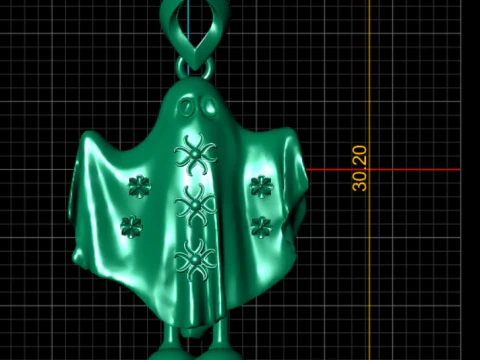 Cute Ghost Spirit Pendant 3D Printable Jewelry Model 3D Print Model