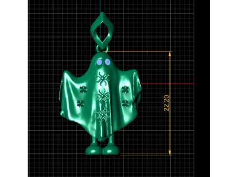 Lindo colgante de espíritu fantasma Modelo de joyería imprimible en 3D Modelo de impresión 3D