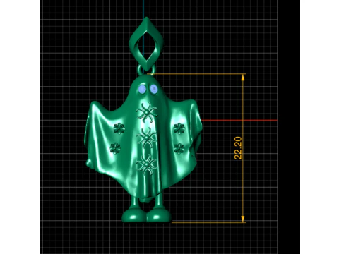 Cute Ghost Spirit Pendant 3D Printable Jewelry Model 3D Print Model