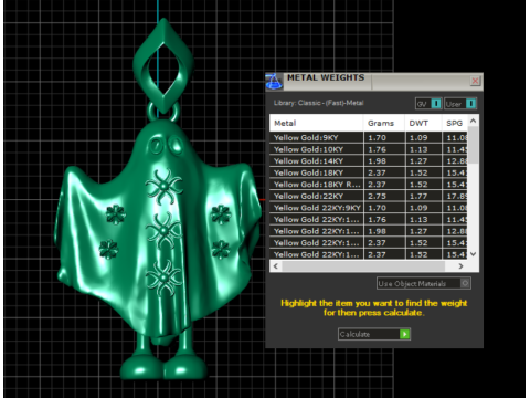 Lindo colgante de espíritu fantasma Modelo de joyería imprimible en 3D Modelo de impresión 3D