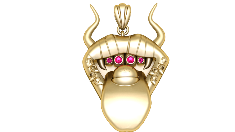 Demon Horned Beast Pendant 3D Printable Jewelry Model 3D Print Model .c4d .max .obj .3ds .fbx .stl .blend 