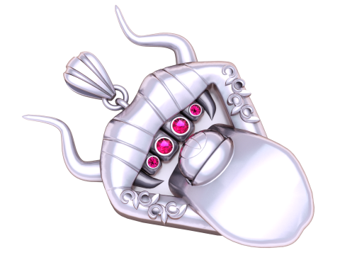 Demon Horned Beast Pendant 3D Printable Jewelry Model 3D Print Model