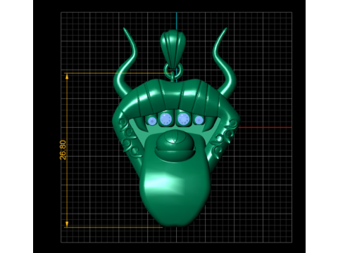 Demon Horned Beast Pendant 3D Printable Jewelry Model 3D Print Model