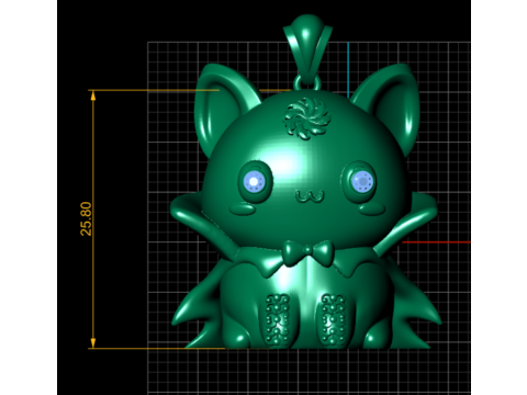 Kawaii Vampir Yarasa Kedi Kolye 3D Yazdırılabilir Takı Modeli 3D Baskı Modeli
