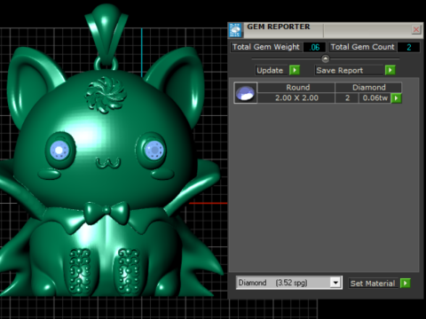 Kawaii Vampir Yarasa Kedi Kolye 3D Yazdırılabilir Takı Modeli 3D Baskı Modeli