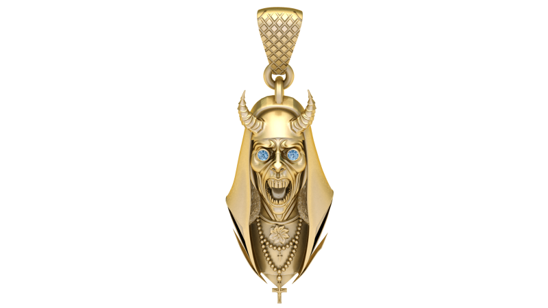 Pendentif démon nonne prêtresse modèle de bijoux imprimable en 3D Modèles 3D en vedette .c4d .max .obj .3ds .fbx .stl .blend 