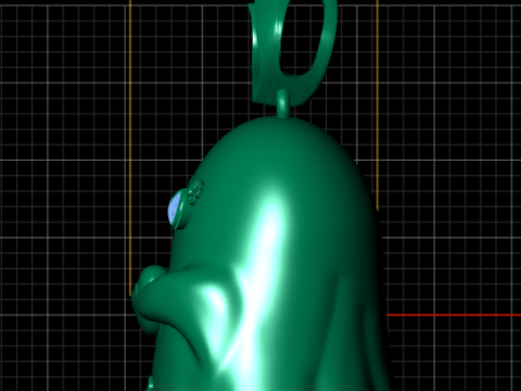 Model Perhiasan Cetak 3D Liontin Hati Memegang Hantu Kawaii Model Cetak 3D