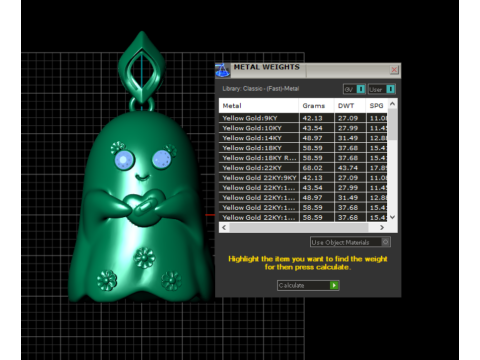 Model Perhiasan Cetak 3D Liontin Hati Memegang Hantu Kawaii Model Cetak 3D