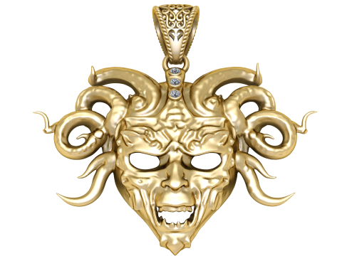 Medusa Serpent Mask Pendant 3D Printable Jewelry Model 3D Print Model