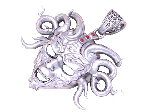 Medusa Serpent Mask Pendant 3D Printable Jewelry Model 3D Print Model