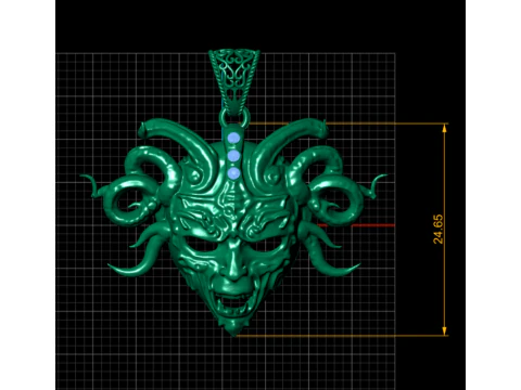 Medusa Serpent Mask Pendant 3D Printable Jewelry Model 3D Print Model