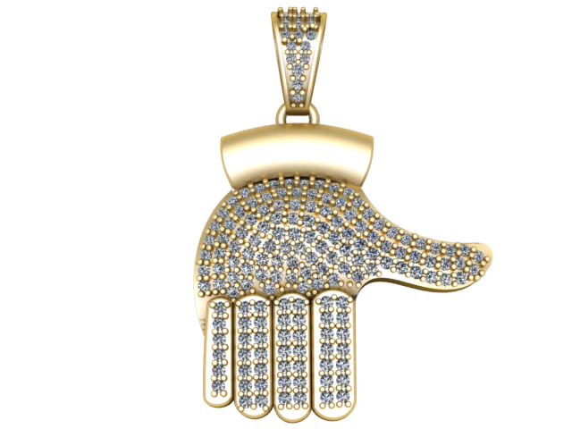 Pav Hamsa Hand Pendant 3D Printable Jewelry Model 3D Print Model .c4d .max .obj .3ds .fbx .stl .blend 