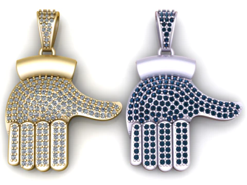 Pav Hamsa Hand Pendant 3D Printable Jewelry Model 3D Print Model