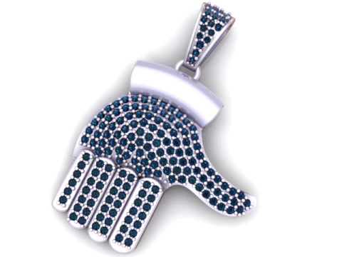 Pav Hamsa Hand Pendant 3D Printable Jewelry Model 3D Print Model