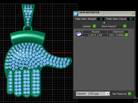 Pav Hamsa Hand Pendant 3D Printable Jewelry Model 3D Print Model