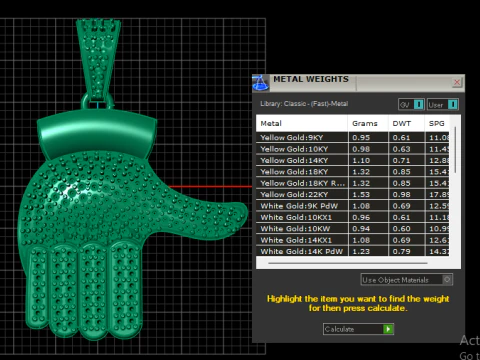 Pav Hamsa Hand Pendant 3D Printable Jewelry Model 3D Print Model