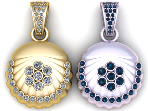 Modello di gioiello stampabile in 3D con ciondolo a mano benedetta dorata Modello di stampa 3D