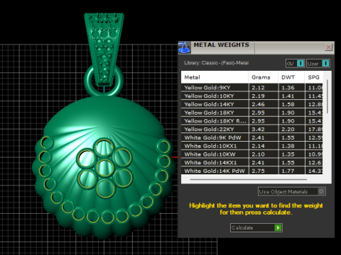 Modello di gioiello stampabile in 3D con ciondolo a mano benedetta dorata Modello di stampa 3D