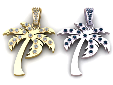 Palm Paradise Pendant 3D Printable Jewelry Model 3D Print Model
