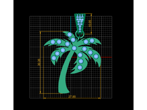 Подвеска Palm Paradise 3D модель ювелирного изделия для печати 3D Принт Модель