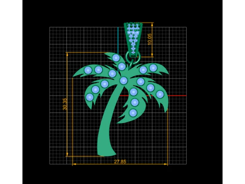 Palm Paradise Pendant 3D Printable Jewelry Model 3D Print Model