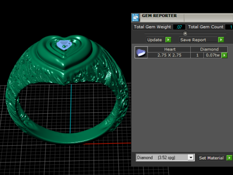 Pierścionek z herbem złotego serca Model biżuterii do druku 3D Model do druku 3D