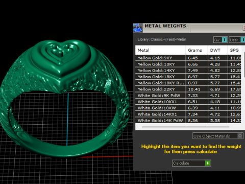 Pierścionek z herbem złotego serca Model biżuterii do druku 3D Model do druku 3D