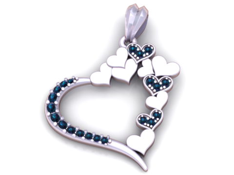 Clustered Heart Harmony Pendant 3D Printable Jewelry Model 3D Print Model