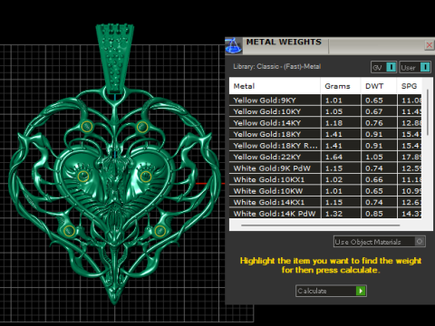 皇家蛇心吊坠 3D 可打印珠宝模型 3D 打印模型
