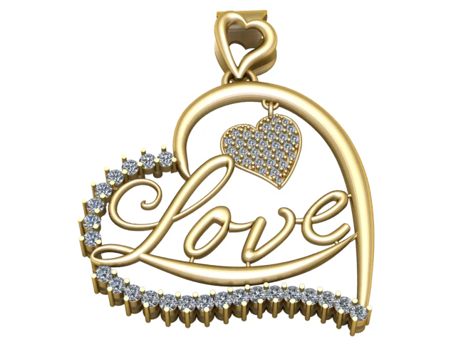 Eternal Love Heart Pendant 3D Printable Jewelry Model 3D Print Model .c4d .max .obj .3ds .fbx .stl .blend 
