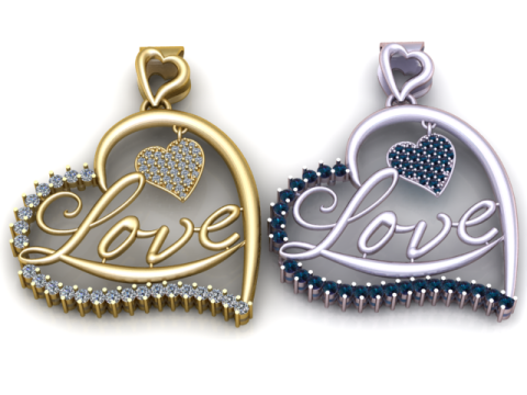 永恒之爱心形吊坠 3D 可打印珠宝模型 3D 打印模型