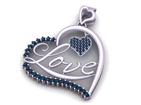 永恒之爱心形吊坠 3D 可打印珠宝模型 3D 打印模型