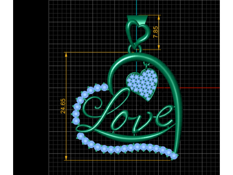 永恒之爱心形吊坠 3D 可打印珠宝模型 3D 打印模型