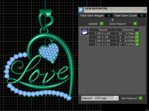 永恒之爱心形吊坠 3D 可打印珠宝模型 3D 打印模型
