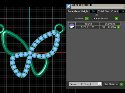 Diamond Butterfly Pendant 3D Printable Jewelry Model 3D Print Model