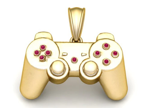 Gold Game Controller Pendant 3D Printable 3D Print Model
