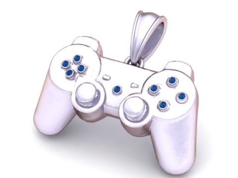 Gold Game Controller Pendant 3D Printable 3D Print Model