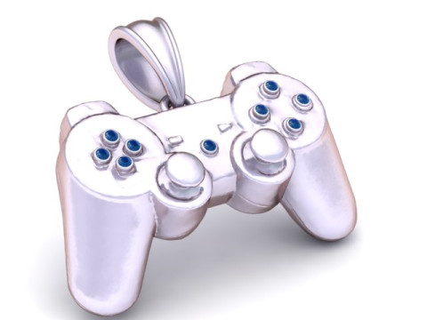 Gold Game Controller Pendant 3D Printable 3D Print Model