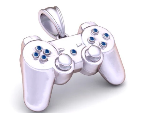 Gold Game Controller Pendant 3D Printable 3D Print Model