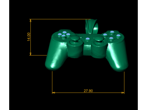 Gold Game Controller Pendant 3D Printable 3D Print Model