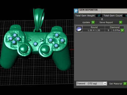 Gold Game Controller Pendant 3D Printable 3D Print Model