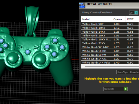 Gold Game Controller Pendant 3D Printable 3D Print Model