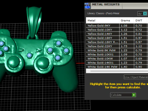 Gold Game Controller Pendant 3D Printable 3D Print Model