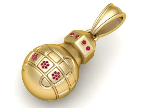 Gold Grenade Pendant 3D Printable MODEL 3D Print Model